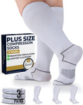 Pembrook Plus Size Compression Socks for Women Wide Calf - 3 Pairs, 20-30mmHg Extra Wide Calf Compression Socks, Up to 4XL by Pembrook