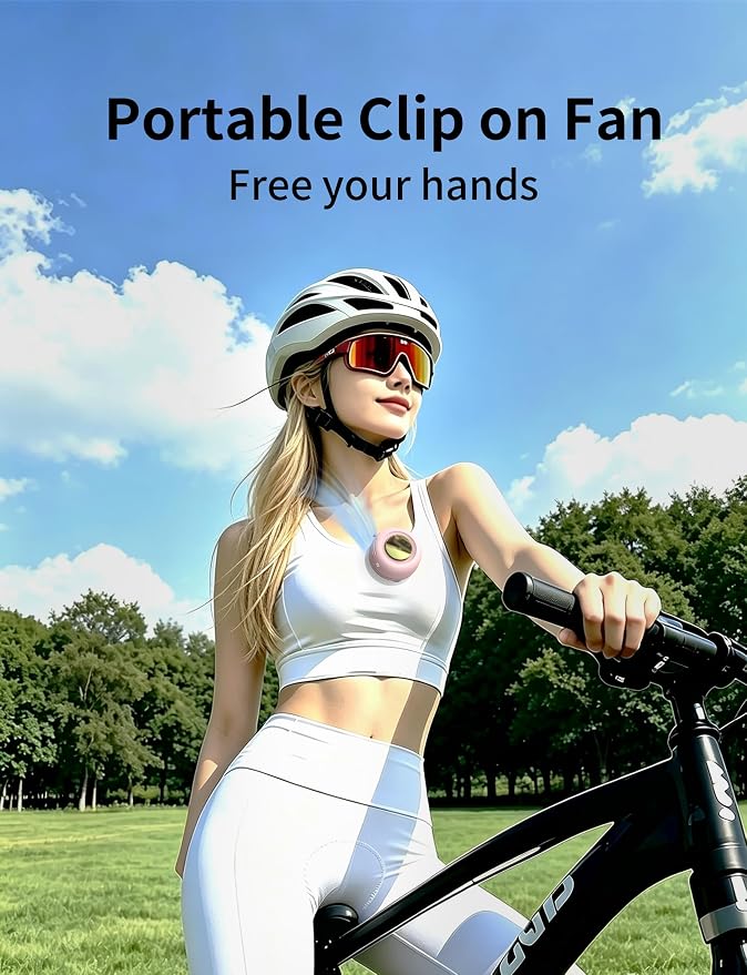 Portable Silent Mini Bladeless Fan Clip On, 3 Speeds & Queit, Hands Free Shirt and Waist Clips Whirlwind Fans, USB Rechargeable Handheld Neck Fans, Suitable for Outdoor & Travel & Office (green) - Image 4