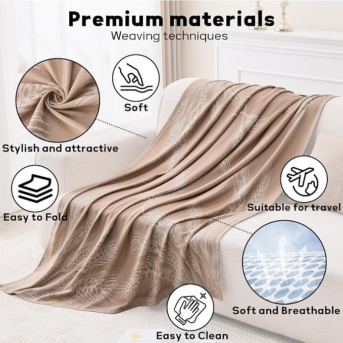 Travel Blanket Airplane - Ultra Soft & Lightweight Knit Design Compact Airplane Blanket,53x72 Inch,Stylish Travel Shawl Wraps for Flights,Office,Home Use,Travel Essentials & Gifts - Image 5