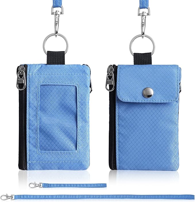 Artpaxy Minimalist Wallet For Mens Womens, Keychain RFID Blocking Zipper Small Wallet with ID Window 2 Lanyards,Water Resistant Travel Cash Card Coin Case Boys Girls - Image 7