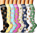 CHARMKING Compression Socks for Women & Men Circulation (8 Pairs) 15-20 mmHg Best Calf Socks Support for Athletic Cycling by CHARMKING