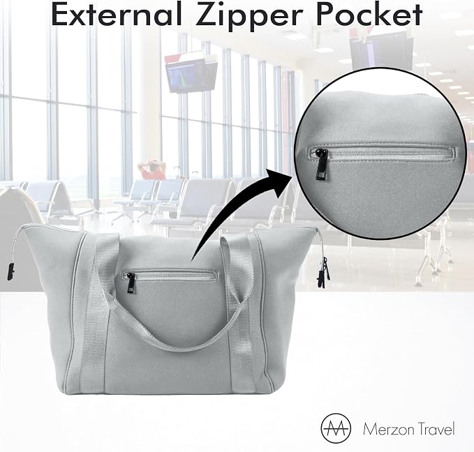 Today Duffle | 11L | NTB-713 Silver | Small Travel Gym Tote, Everyday & Weekend Trips, Sturdy Neoprene, Personal Item, Fits Under Airline Seat, TSA Friendly - Image 6
