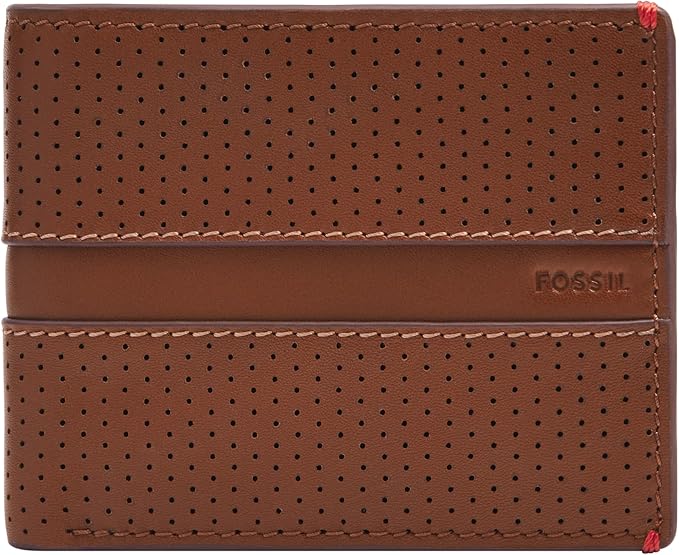 Fossil Men's Sport Tourer Leather Bifold Flip ID Wallet; Slim Wallet for Men, Brown by FossilWatches