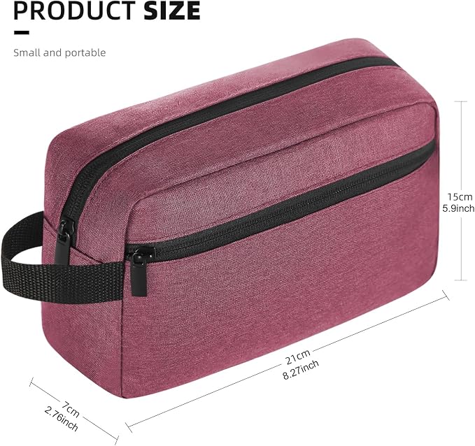 Icramsy Travel Toiletry bag Toiletry bag for women men Hanging Cosmetic bag Travel accessories for Women Men (Purplish red) - Image 2