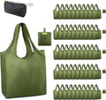 BeeGreen Green Reusable Grocery Bags Wholesale Moss Green Reusable Kitchen Bags Bulk Foldable-Machine Washable with Zipper Storage Pouch 50 Packs by BeeGreen