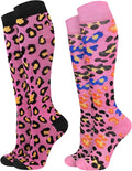 Compression Socks for Women 15-20 mmHg, 2 Pairs | Graduated Support, Knee High Fit, Polyester Stretch, Circulation Comfort, Nurses, Travel, Athletes, Flight, Daily, Patterned by JMHACHY