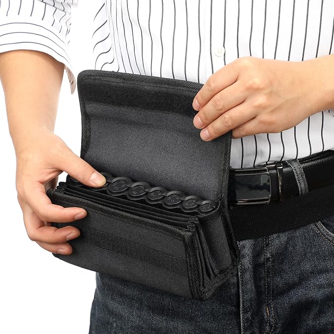 1 Set Euro Coin Holders Fanny Pack with Banknote Dispenser, Waiter's Purse, Coin Sorter, Organizer, Storage Bag with Belt for Waitress, Server, Collector, Cashier, Change, Black - Image 4