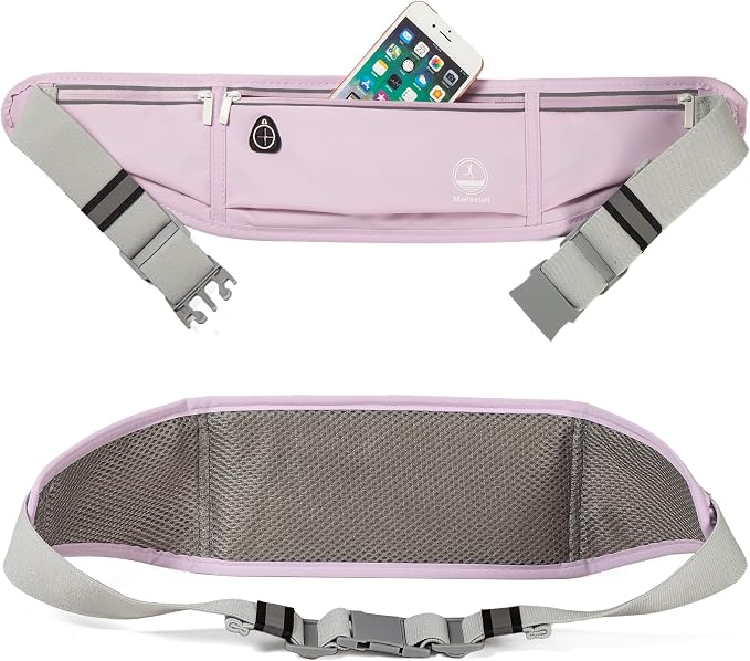 Slim Running Belt Fanny Pack, Phone Holder Waist Pack Money Belt - Lilac - Image 4
