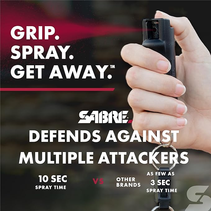 SABRE Personal Safety Kit with Pepper Spray and 2-in-1 Personal Alarm with LED Light, 0.54 fl oz, 25 Bursts,130dB Alarm, Audible Up to 1,250 Feet - Image 4