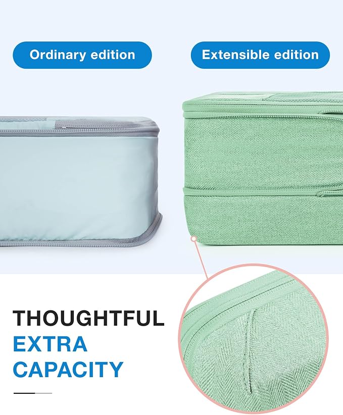 BAGSMART Compression Packing Cubes for Travel, 6 Set Luggage Organizer Bags | Fits 20/24/28in Carry-On Suitcases, Compressible Bags Streamline Cruise Travel Essentials, Sturdy Handles, Machine Washable - Image 6