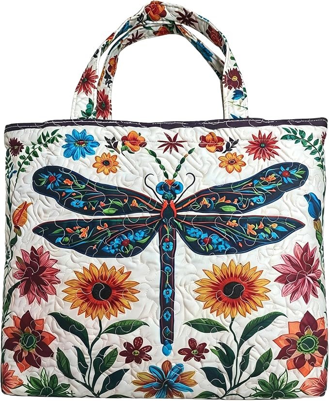 Women's Quilted Tote Bag – Lightweight Large Capacity Foldable for Travel | 20.87" L x 15.75" H by Unknown
