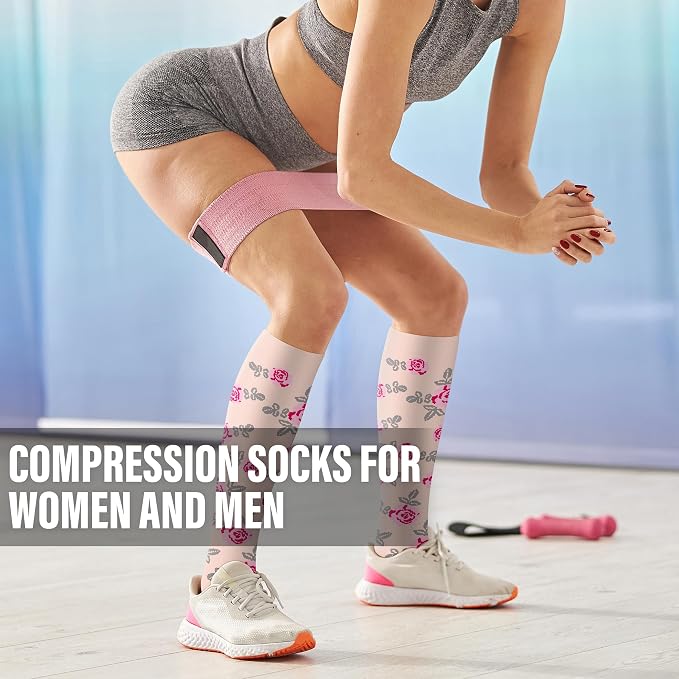 WITHYOU 3 Pairs Compression Socks for Women & Men 15-20 mmHg,Best Support for Nurses Running Hiking - Image 2