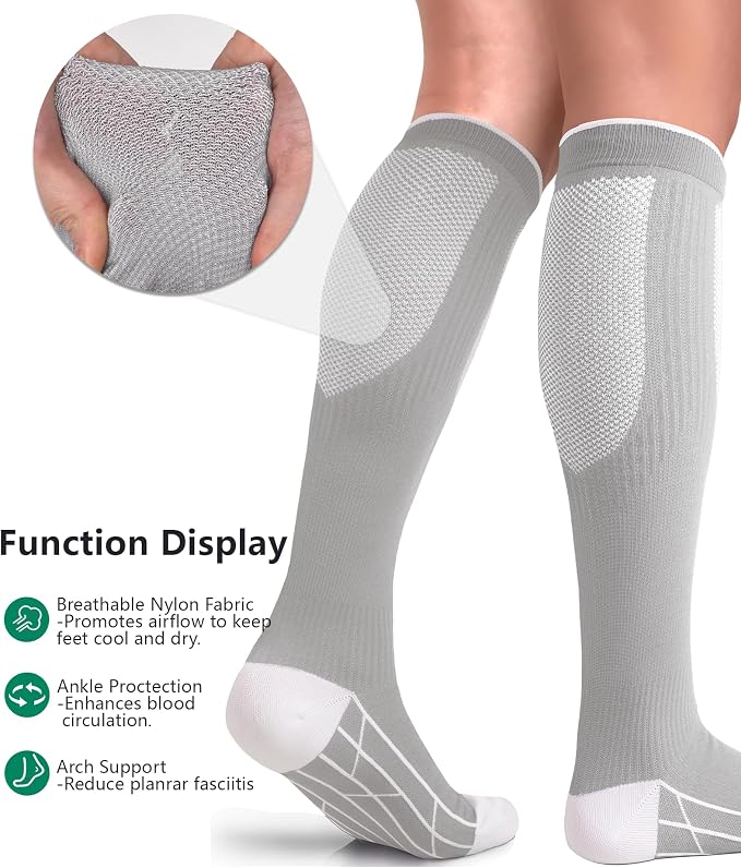FuelMeFoot 3 Pack Copper Compression Socks - Compression Socks Women & Men Circulation - Best for Medical,Running,Athletic - Image 4