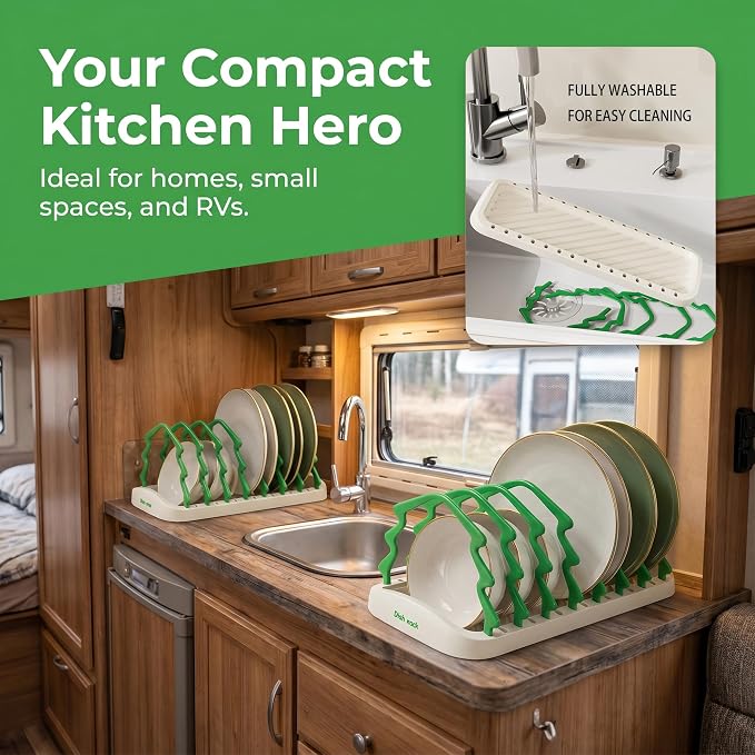 2 Pack Adjustable Plate Organizer for Cabinet, Vertical Dish Organizer | Space-Saving Kitchen Cabinet Storage for Plates, Bowls & Seasoning Packets, Adjustable Dividers for Small Kitchens & RVs - Image 4