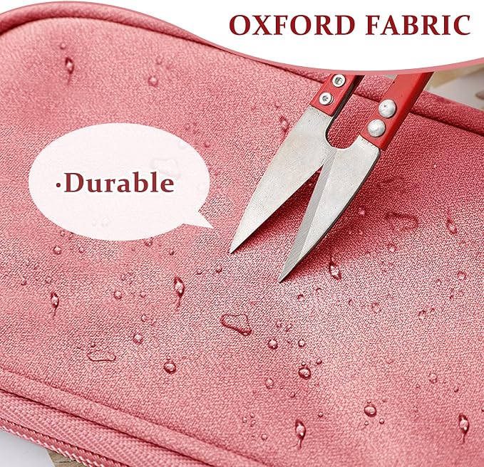 COSHAYSOO Cord Charger Organizer Travel Case Traveling Trip Gifts for Women TECH Bag Chenille Letter Pouch, Electronics Accessories Summer Camp College Dorm Essentials Must Have for Teen Girls Pink - Image 5