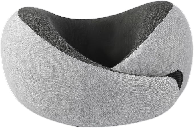 Travel Neck Pillow Airplane, Memory Foam Travel Pillows for Comfort on Sleeper Hold Compact and Ergonomic Design for Traveling Car Rides Home Road Trip Essentials for Adults and Kids (Grey) by Unknown