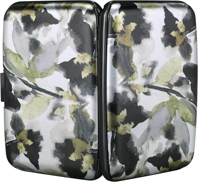 RFID Aluminum Wallet Credit Card Protector Case Holder for Men Women | Mini RFID Aluminum Wallet Credit Cards Holder Business Card Case Metal ID Case for Men Women(Flowers in Ink Painting) - Image 3