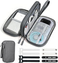 Double Layer Cable Organizer Bag, Travel Tech Pouch, Dark Gray | Water-resistant Oxford fabric with 8 compartments and padded lining for charger protection. Includes 8 cable ties. by Woyinger