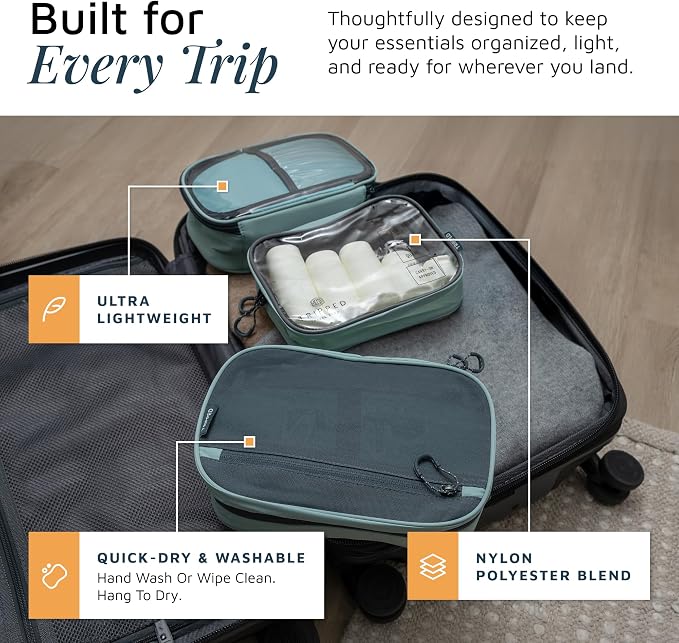 TRIPPED Travel Gear 3-Piece Travel Toiletry Bag Set | Includes Hanging Toiletry Bag, 311 TSA Liquid Bag, and Accessory Organizer Pouch with Lightweight Ripstop Construction - Image 2