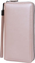 Bveyzi Women RFID Blocking Wallet Leather Zip Around Phone Clutch Large Capacity Ladies Travel Purse Wristlet by Bveyzi