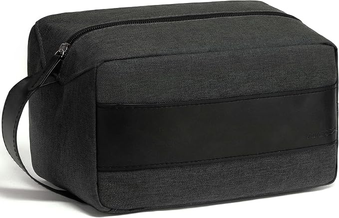 Vorspack Water Resistant Travel Toiletry Bag for Men Women - Grey | Travel Bag for Toiletries, Large Capacity, Organized Compartment, Suitable for Shaving Grooming Accessories, Gifts for Men by Vorspack