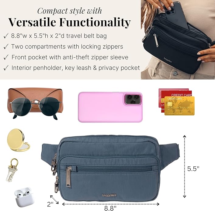 Baggallini Securtex Anti-Theft Belt Bag - Image 4