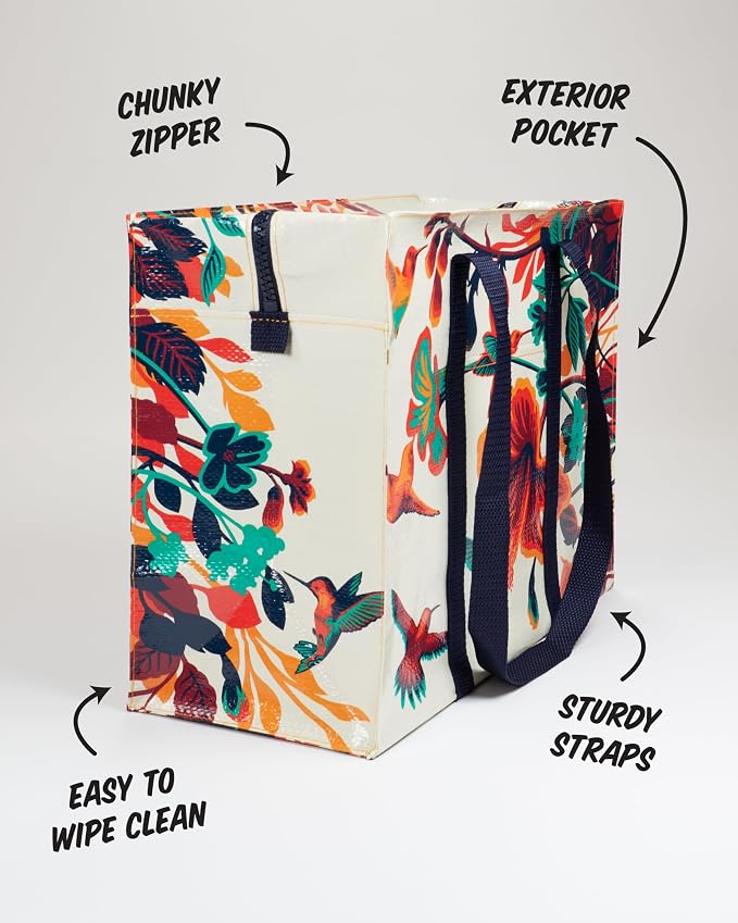 Blue Q Reusable Shoulder Tote Bag – Carry Everywhere Bag with a Hefty Zipper, Durable, Fun Design, 95% Recycled Material - Image 4