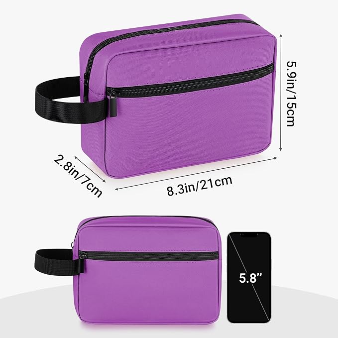 Elviros Travel Toiletry Bag for Women and Men,Lightweight Makeup Bag Hanging Dopp Kit with Shaving Compartment Cosmetic Organizer Small Tool Bag Travel Essentials Gift for Women(Grape Purple) - Image 5