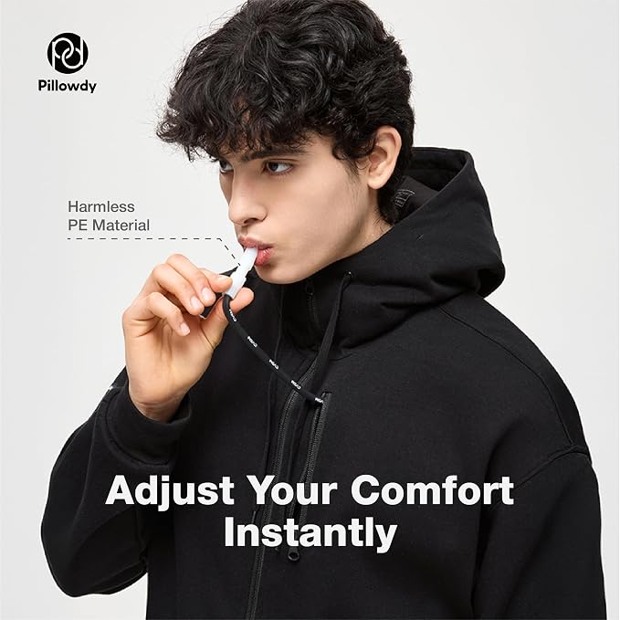 Pillowdy Travel Hoodie with Built-In Inflatable Neck Pillow for Flights - Image 3
