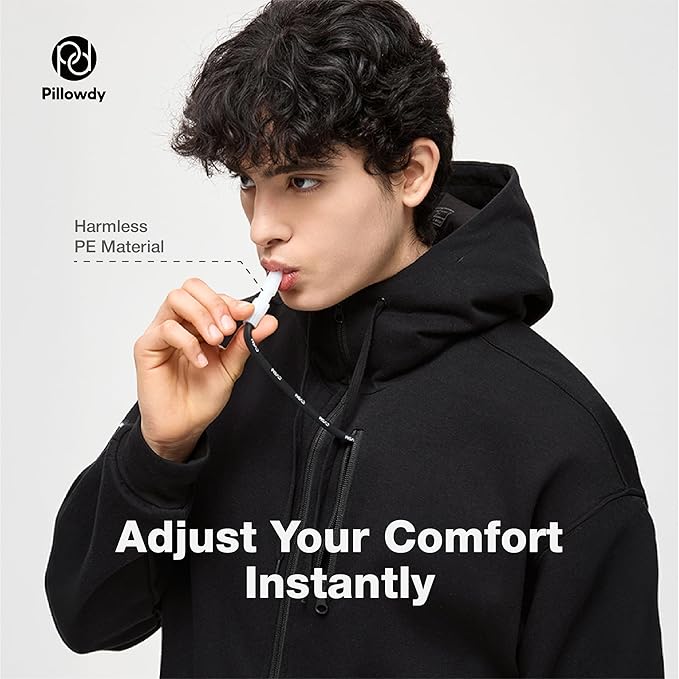 Pillowdy Travel Hoodie with Built-In Inflatable Neck Pillow for Flights - Image 3