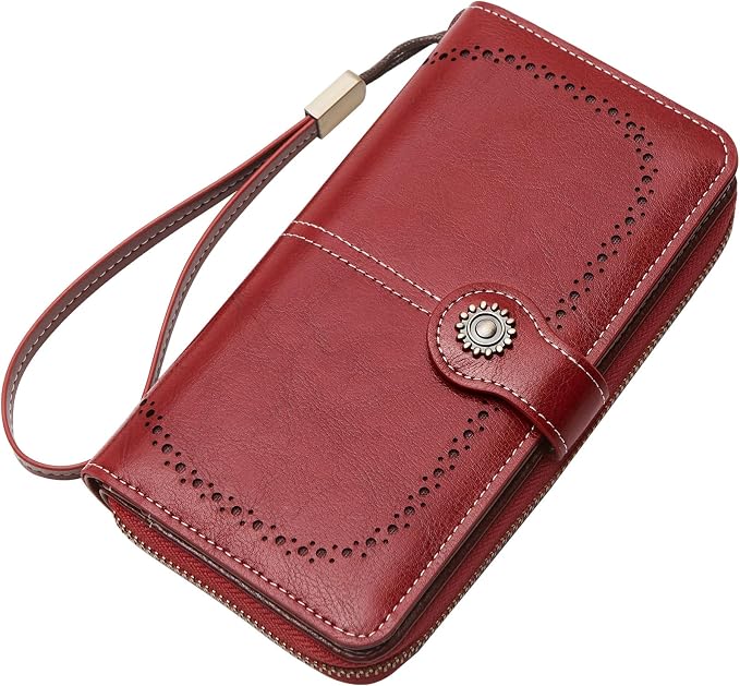 TFKGS Wallet for Women RFID Blocking Leather Large Capacity Card Holder Ladies Phone Clutch Travel Long Purse Wristlet | RFID Blocking - Image 9