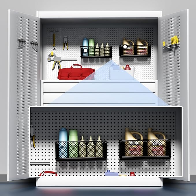Magnetic Shelf Fridge Basket Bin for Whiteboard Washer Dryer Locker Cabinet | No Drilling Or Tools Needed, Reusable Magnet Organizer Classroom Office Home Kitchen Laundry Storage Rack Container Holder - Image 6