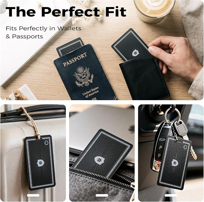 [3 Pack] Wallet Tracker Card (iOS Only),Ultra Slim 0.07in,Rechargeable Bluetooth Tracker, IP68 Waterproof,Wireless Charging, Smart Location Finder for Keys, Wallet, Luggage Tags - Image 8