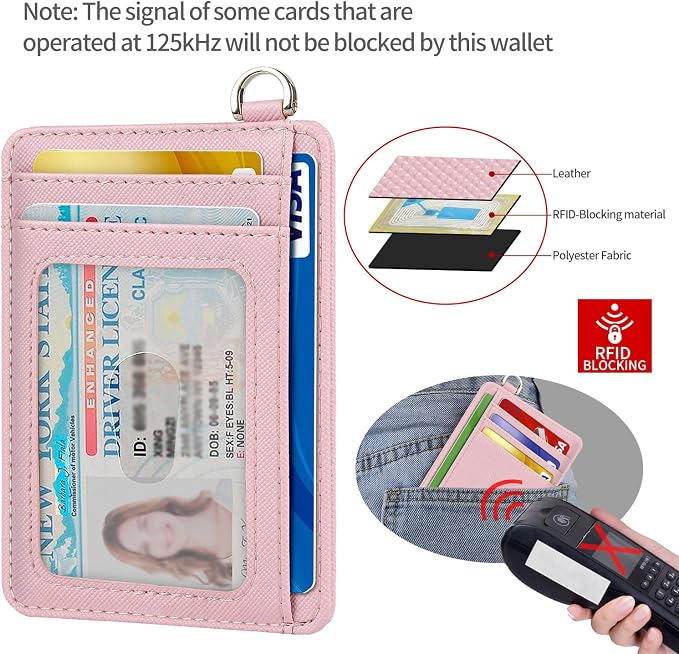 Slim Minimalist Front Pocket Wallet, RFID Blocking Credit Card Holder Wallet with Detachable D-Shackle for Men Women - Image 5