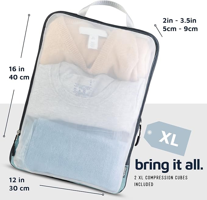 TRIPPED Travel Gear Large Compression Packing Cubes with Mesh 6-Piece Set | See-Through Mesh Organizers Maximize Space While Keeping Clothes and Travel Gear Organized and Easy to Find - Image 5