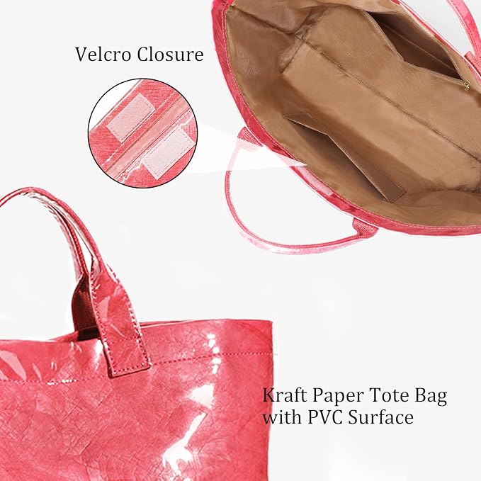 Lushandy PVC Tote Bag for Women Jelly Beach Bag Top Handle Hobo Handbag | Water-Resistant, Wipe Clean, Lightweight - Image 6