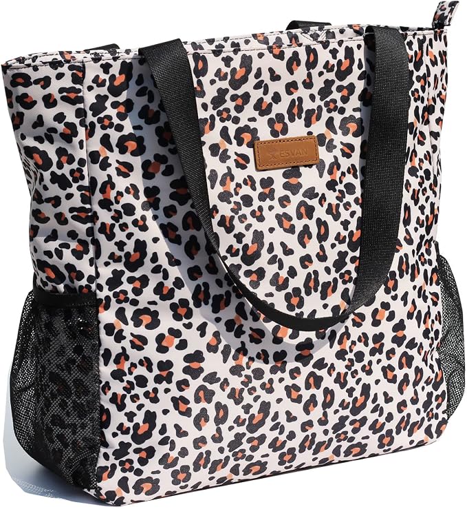 ESVAN Original Floral Water Resistant Large Tote Bag Shoulder Bag for Gym Beach Travel Daily Bags Upgraded by ESVAN