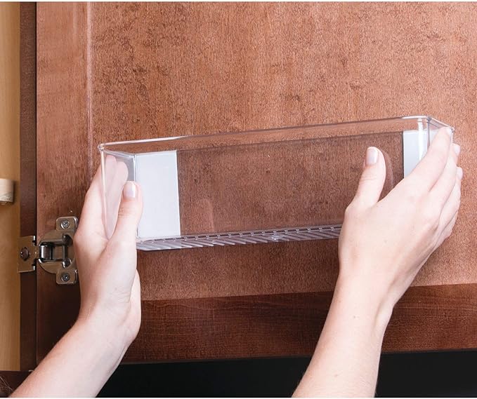 iDesign Adhesive Organizer Bin, Clear | Damage-Free Hanging, For Kitchen, Bathroom, or Office - Image 7