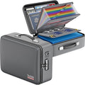DocSafe Fireproof Document Box Hard Case with Lock ＆ Accordion File Folder | Fire and Water Resistant Safe Box,File Organizer,Multi-Pocket,Home Office Travel Storage for Important Document,Laptop,Gray by DocSafe