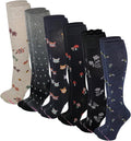 Dr. Motion Women 6 pairs pack everyday Graduted compression knee high socks by Dr.+Motion