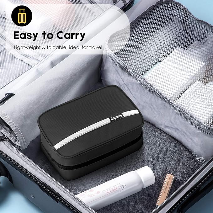 Travel Toiletry Bag for Women, Dopp Kit for Men, Waterproof Makeup Bag Shaving Bag with Hanging Hook, Portable Toiletry Organizer for Traveling and Camping - Image 5
