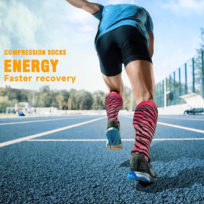 cerpite Compression Socks for Women & Men 6 Pairs Knee High Compression Socks 20-30 mmhg Best for Running,Nurse,Travel - Image 7