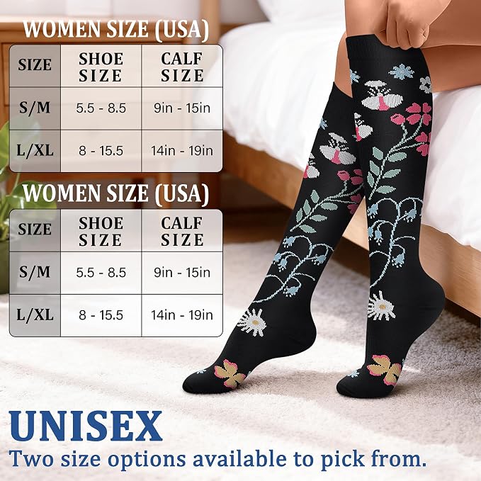 FEYHAY Copper Compression Socks (8 Pairs) 15-20 mmHg Circulation is Best Athletic & Daily for Men & Women, Running, Climbing - Image 7