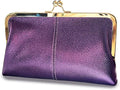 Genuine Leather Long Kiss Lock Wallet for Women | RFID Blocking, 8 Card Slots, Money Clip, Zipper Coin Pocket, Handheld Clutch Purse by Unknown