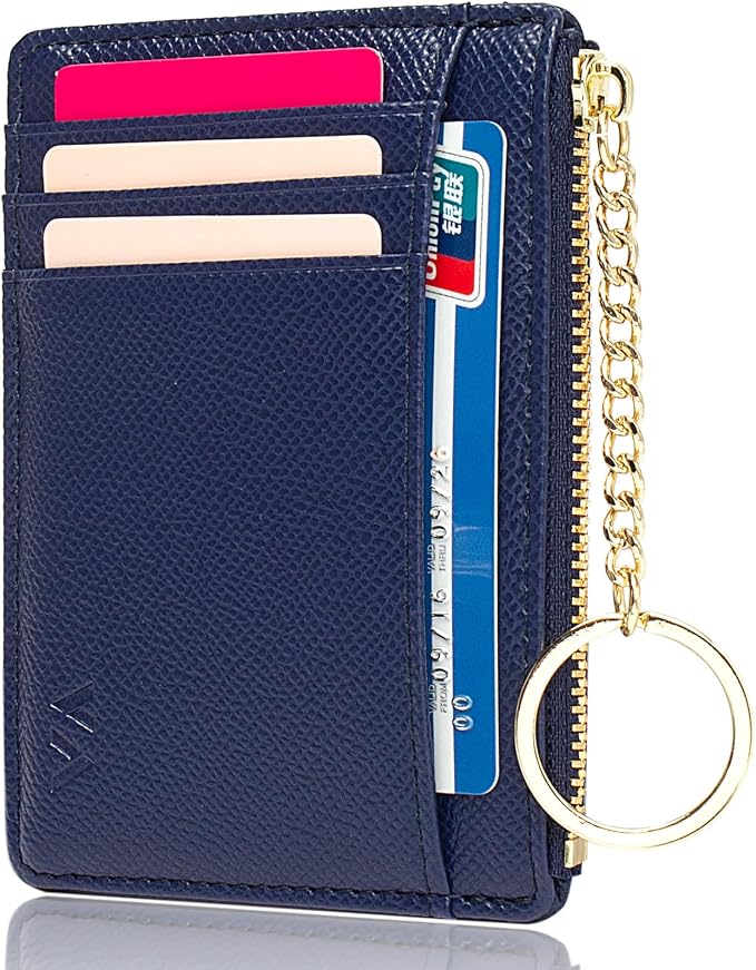 Valentoria Slim RFID Blocking Card Holder Small Pocket Wallet Keychian Zipper Coin Purse Mini Cash & Coin & Cards Case for Women Men | Slim - Image 8