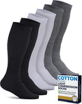 Pembrook Cotton Light Compression Socks for Women & Men - 3 Pairs | 8-15 mmHg Comfort Compression Socks for Men & Women by Pembrook
