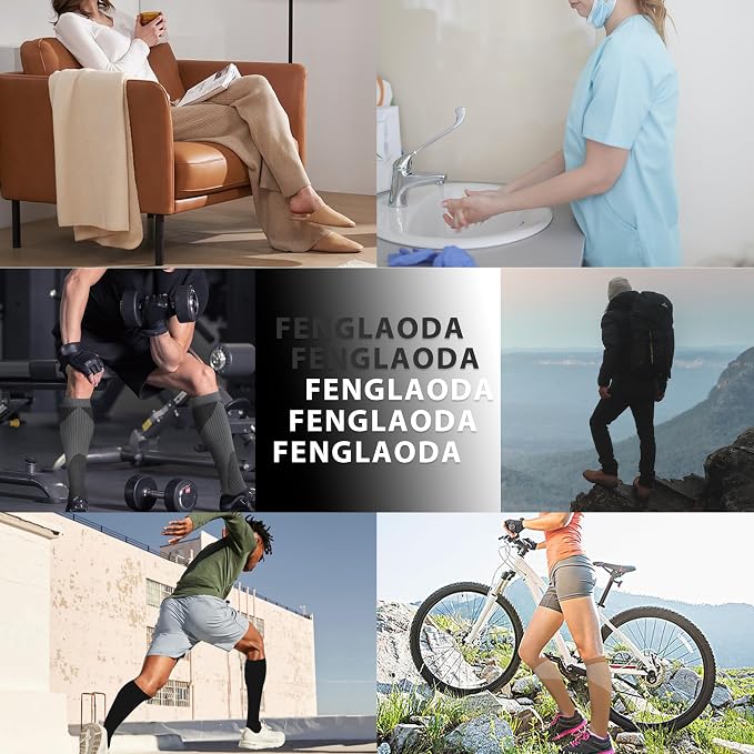 fenglaoda Compression Socks for Women Men Support Circulation 6 Pairs Socks For Nurse, Travel, Flight - Image 5
