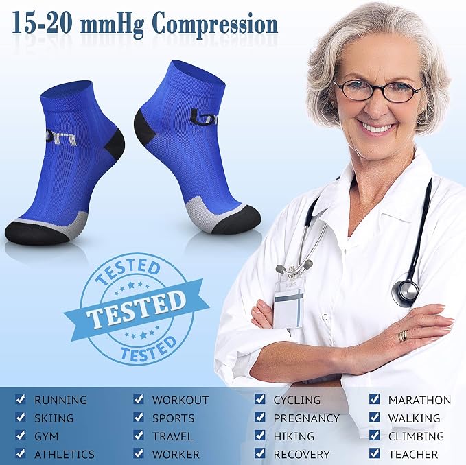 CHARMKING Compression Socks for Women & Men Circulation 15-20 mmHg is Best for Athletic Running Cycling Nurse Daily Wear - Image 5