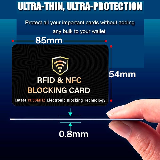 SaiTech IT RFID Blocking Card for Credit Debit ID Card, Black | Slim Anti-Theft Contactless NFC RFID Blocker Protector, Easily Fit into Wallet and Purse, for Men & Women - Image 2