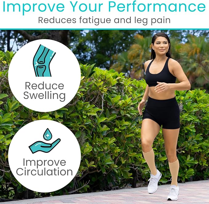 Vive Knee High Compression Socks for Women & Men – 15-20mmHg Medical | Support Stockings for Varicose Veins, Swelling, Soreness & Airplane Travel – Breathable TED Hose for Legs & Feet - Image 4